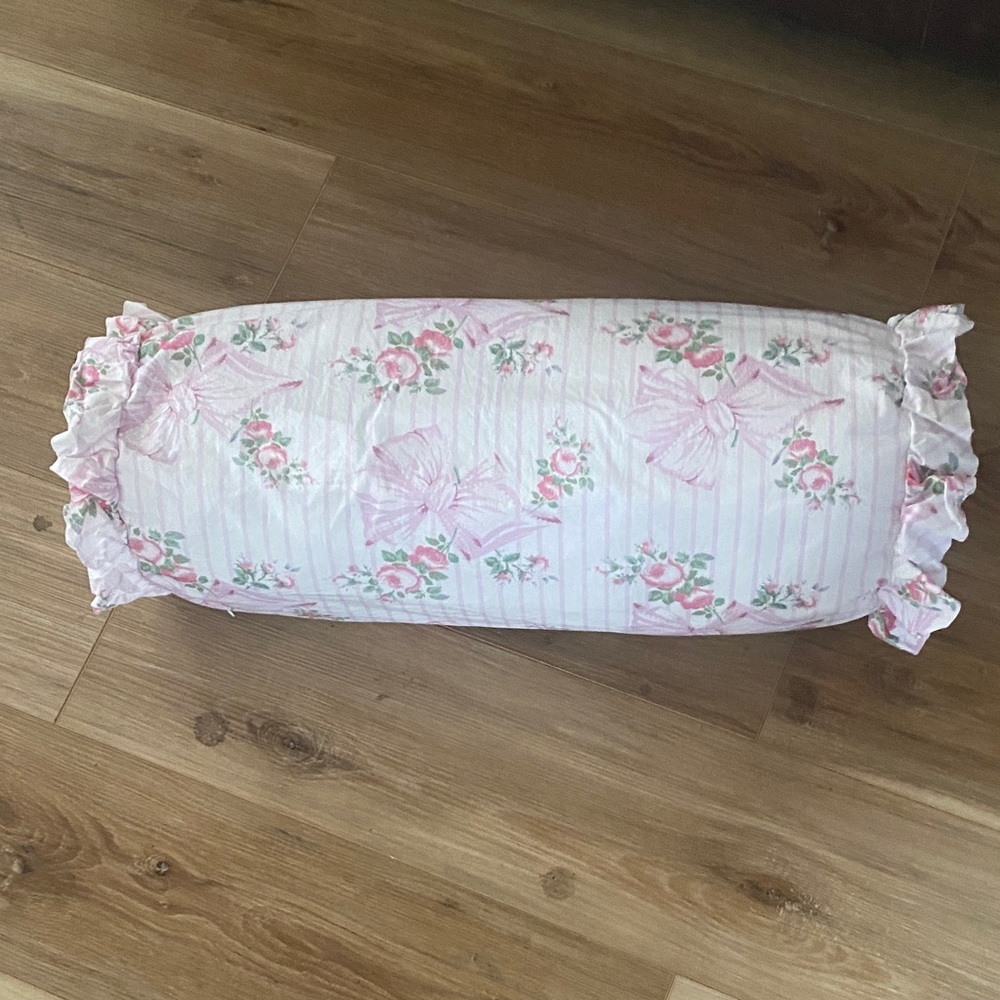 LoveShackFancy Pink and White Floral Pillow